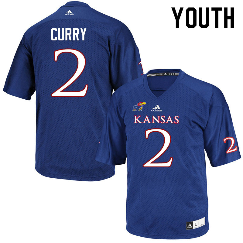 Youth #2 Boobie Curry Kansas Jayhawks College Football Jerseys Sale-Royal - Click Image to Close